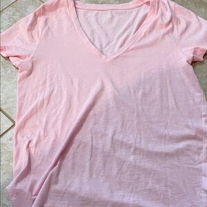 J. Crew Light Pink V-Neck Short Sleeve Tee